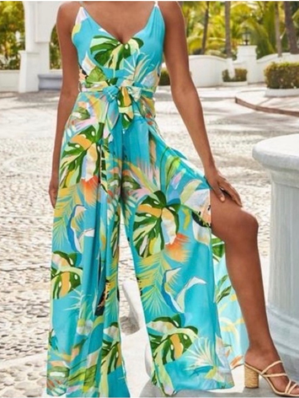 New BOSTON PROPER
Tropical Forest Slit Jumpsuit Size 10 - Picture 12 of 14